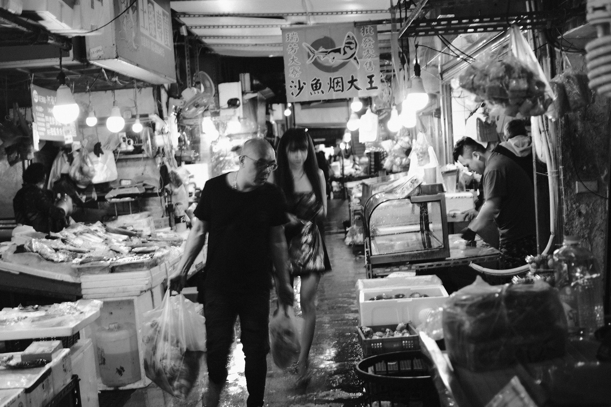 Vintage street architecture and daily life in old Keelung city