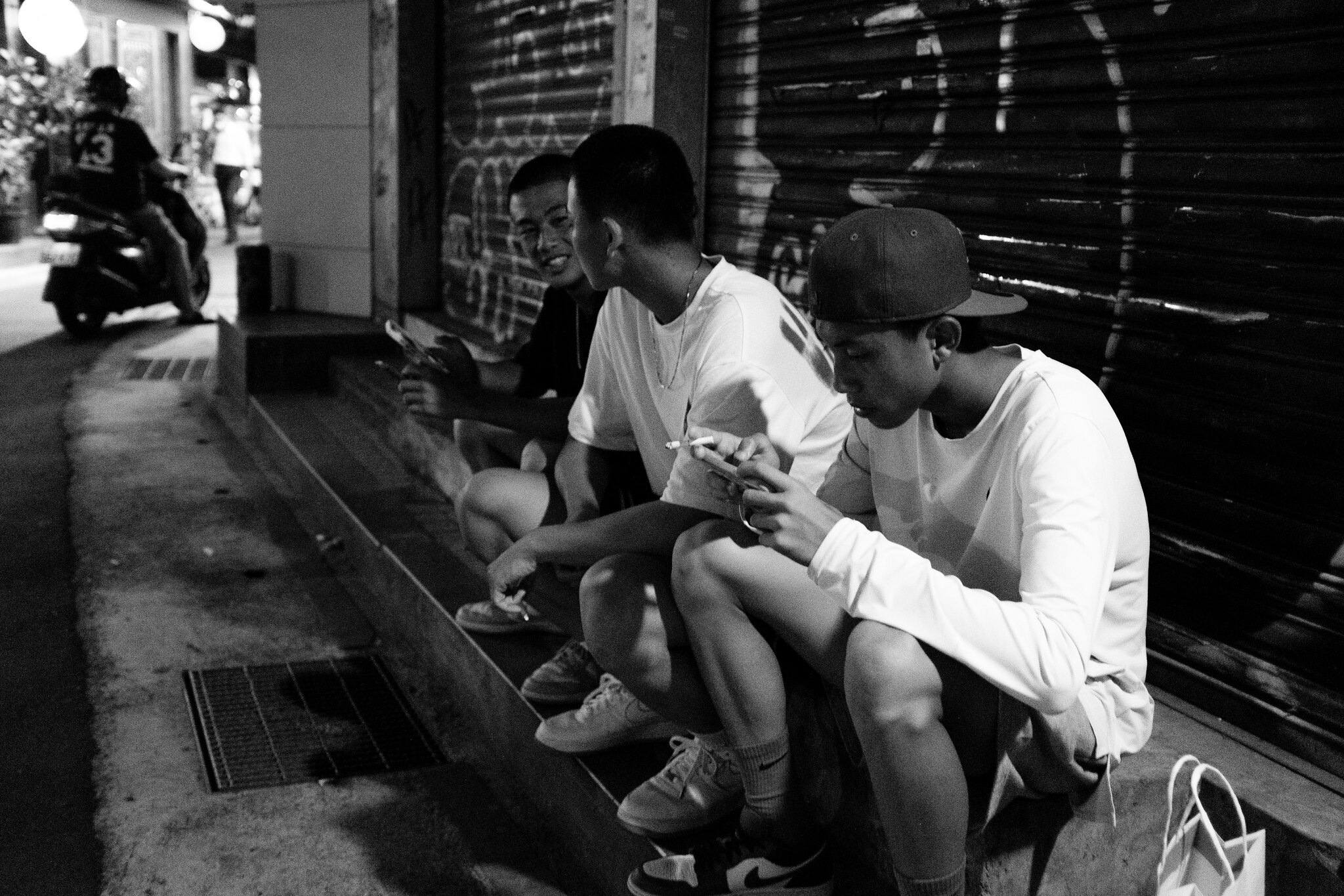 Young people gathered in Ximending's iconic urban landscape